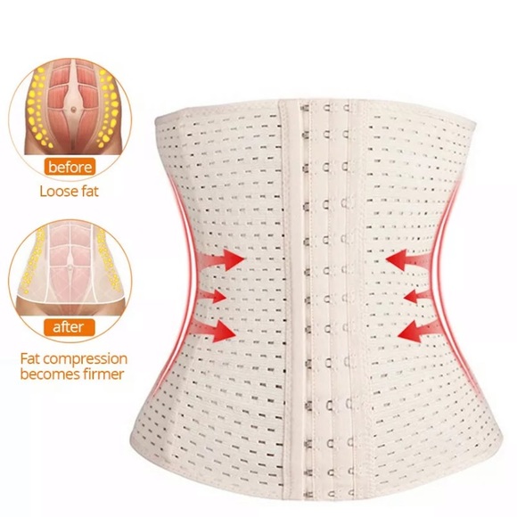 NEW! NUDE COLORED WAIST TRAINER ADJUSTABLE CORSET - Picture 3 of 5
